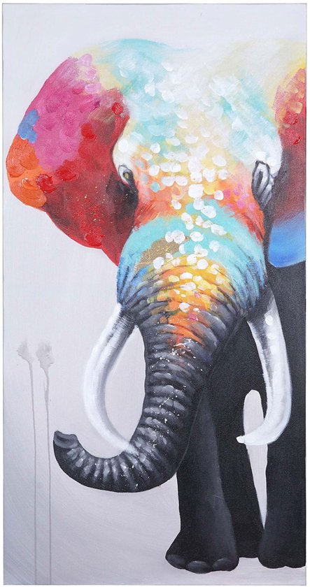 Olieverf schilderij colorful Elephant