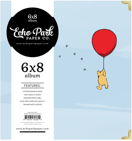 Album Echo Park - La Maison de Winnie l'ourson, 6 x 8 pouces, Bébé Blocks , Blue (HPC420071)