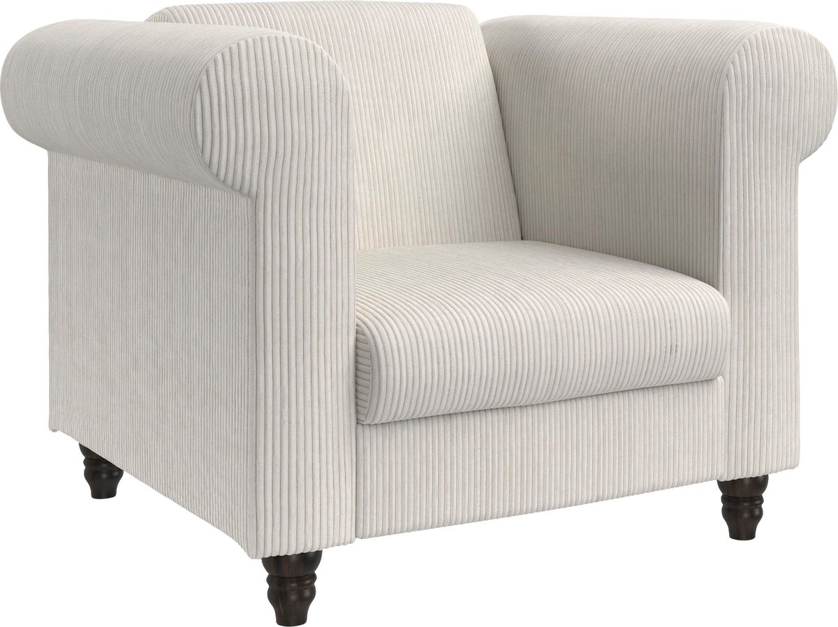 Notio Living Felix II-Chaise longue en tissu crème