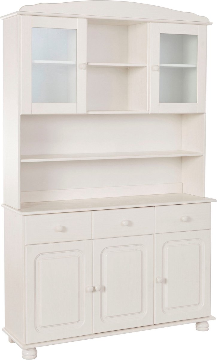 Notio Living Mette Buffetkast met 5 Deuren en 3 Lades - Massief Grenenhout - 120 x 34 x 181 cm Wit