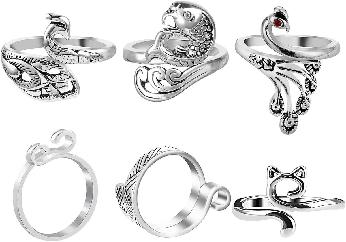 4 Stks Breien Vingerhoed Rvs Vinger Weven Vingerhoed Garen Gids Breien Ring voor Breien Ambachten Accessoires Gereedschap (2L 2S
