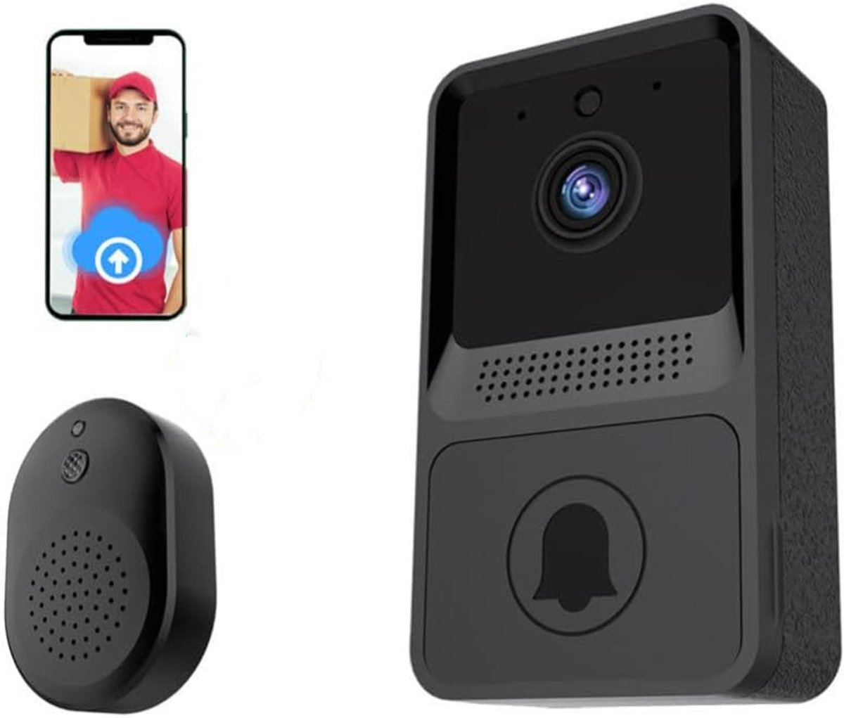 Afbeelding 3 van Slimme Video Deurbel - Deurbeldrukker - Draadloos - 1080p HD-video - Ring Video Deurbel - WiFi