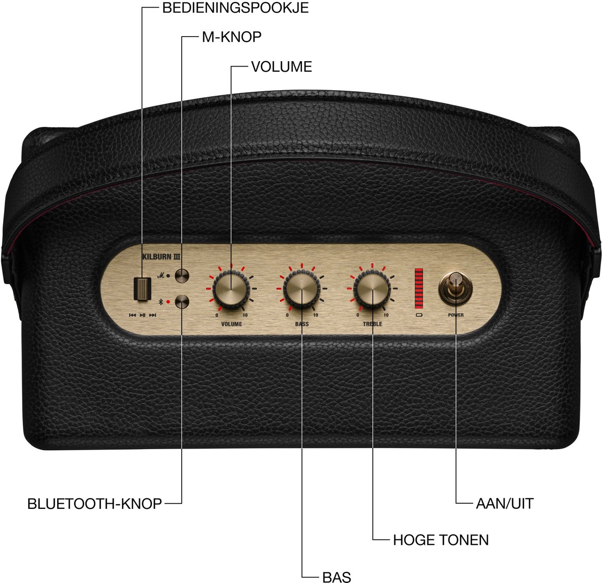 Marshall Kilburn III Bluetooth Speaker, Black & Brass thumbnail 4