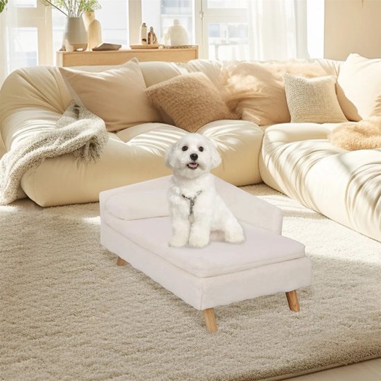 Bedsure Wasbare Mand voor Grote Honden - 106x76cm Extra Dikke Ondersteunende Hondensofa met Waterdichte Hoes, Antislip Mand in Zachte Sherpa Stof, Room
