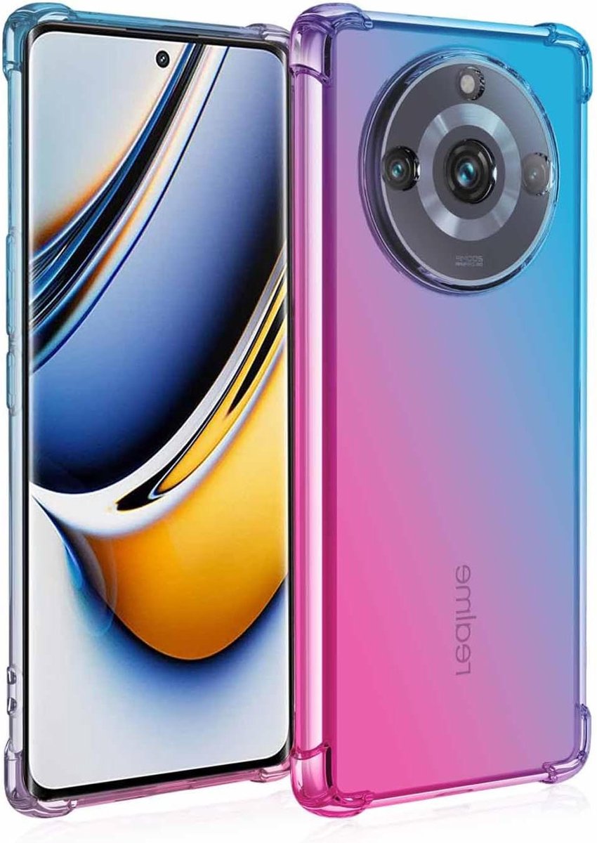 Allecto Plus - Beschermhoes voor Realme 11 Pro/Realme 11 Pro+ - Zachte Transparante Siliconen Hoes - Blauw/Roze - Schokabsorberende Telefoonhoes met Versterkte Hoeken - Meer dan 70 karakters.