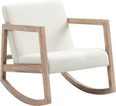 Moderne Schommelstoel Van Teddyfluweel, Schommelstoel Met Armleuningen Voor Woonkamer Slaapkamer Balkon Maximale Belasting 250 Lbs Wit 1