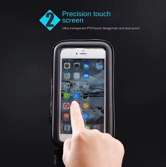 Support de téléphone pour vélo, étanche, universel, adapté aux téléphones jusqu'à 16,5 cm (6,5 pouces), Fietshouder sur le volant support de téléphone moto