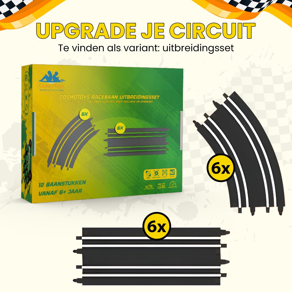 CosmoToys Elektrische Racebaan - Auto Speelgoed voor Kinderen - Kinderspeelgoed - Autobaan Speelgoed 5,6 M Lang - Classics — afbeelding 3