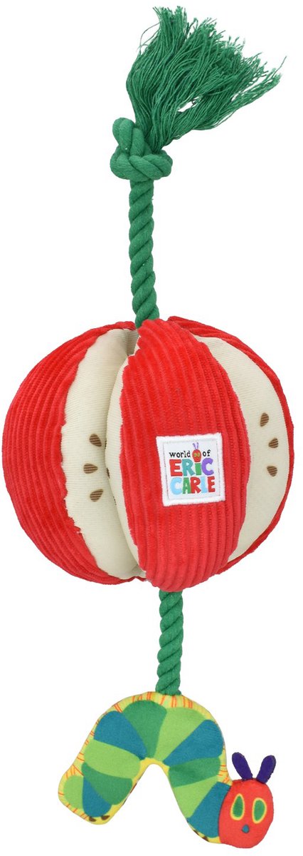 Eric carle pluche rupsje nooit genoeg appel met flostouw 38 cm
