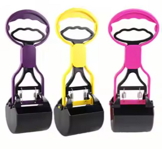 Honden poepschep geel - Poep grijper - Poepschep - Opruimset - Hygiënisch & eenvoudig - Met lang handvat - Verschillende kleuren -Let op, NIET geschikt voor hele grote honden!