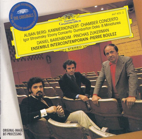 Kammerkonzert, Ebony Concerto u.a. - Alban Berg, Igor Stravinsky - Daniel Barenboim (piano), Pinchas Zukerman (viool), Michel Arrignon (klarinet), Ensemble InterContemporain o.l.v. Pierre Boulez