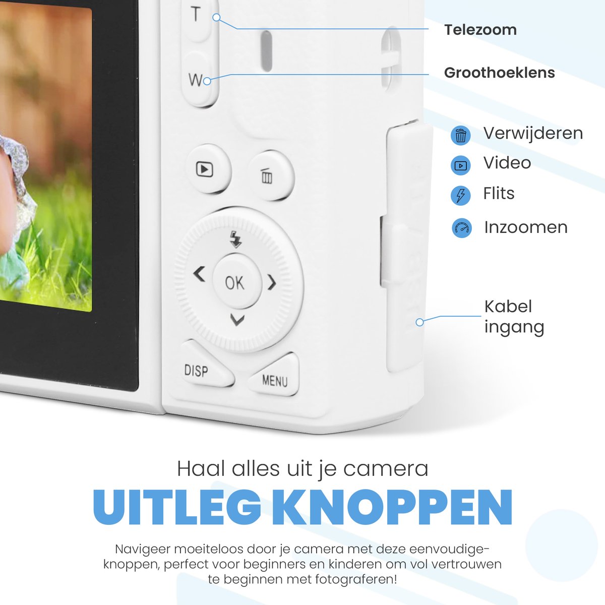 Roxa 48MP-camera met WiFi en 180° klapscherm thumbnail 5