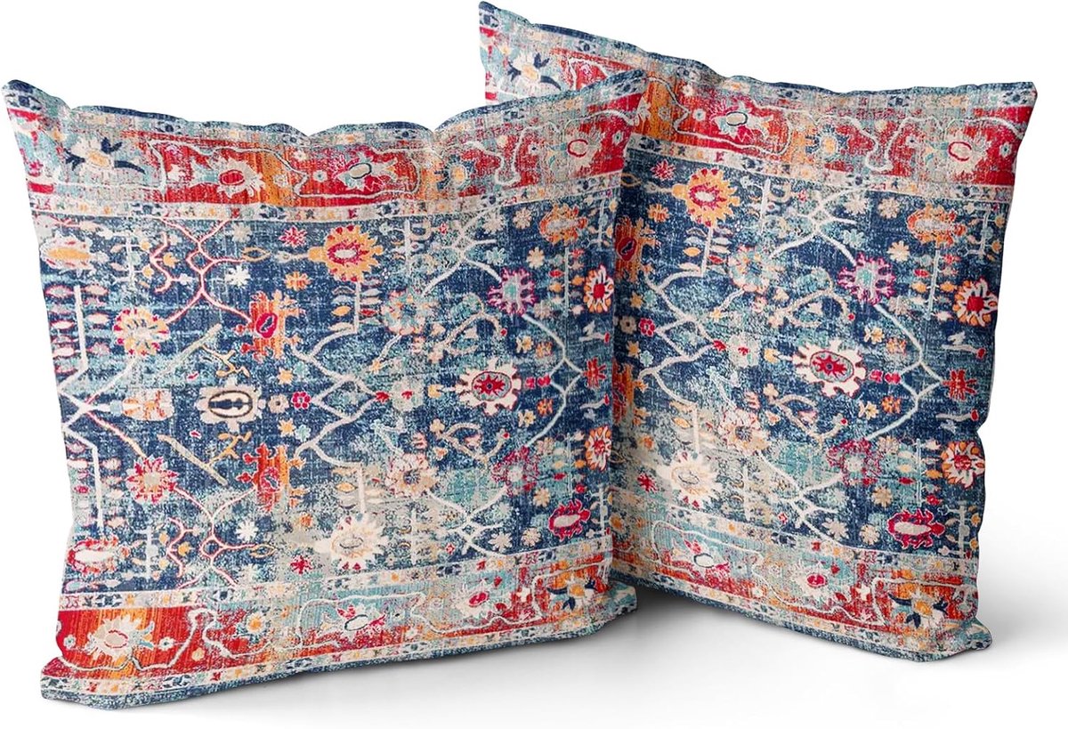 Ibenzoa Set van 2 Boho Velours Kussenslopen met Retro Patroon voor Bank en Woonkamer boho7