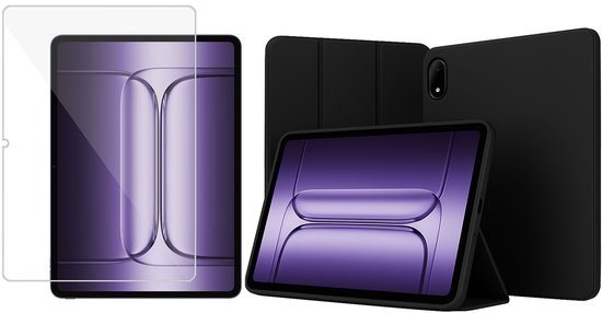 Étui TechNow + protection d'écran pour OnePlus Pad 3 - Glas - Extreme Shock - Smart Case - Zwart