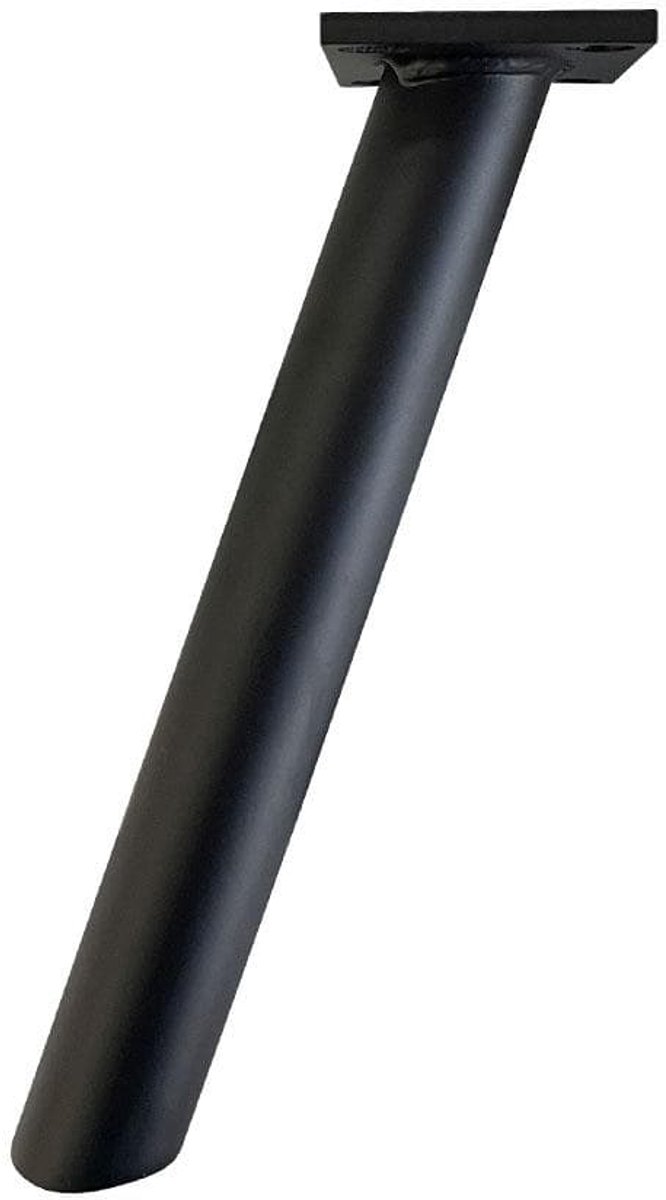 Stalen schuine meubelpoot zwart rond ø 3 cm en hoogte 22 cm - Set van 4 stuks