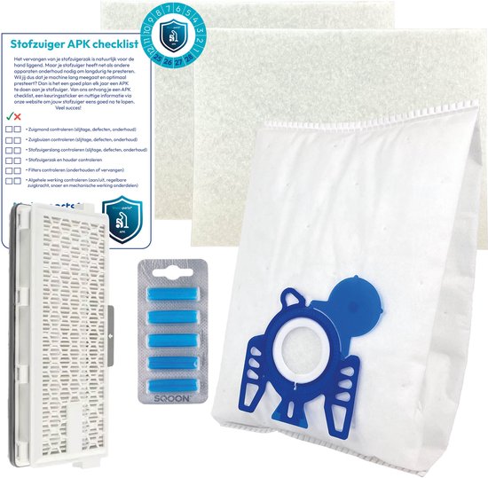 20 stuks premium stofzuigerzakken voor Miele Complete C1, C2, C3, Classic C1, S8340 Ecoline, Classic C1 Ecoline, S5 Ecoline, met hygiënische sluiting, incl. 2 filters