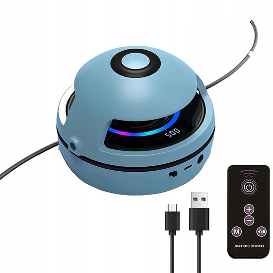 Foto: Bedee smart rope skipping machine slim touwtjespringen volledig automatisch elektrisch blauw bluetooth muziek met led display teller 1 10 snelheden antislip onderkant