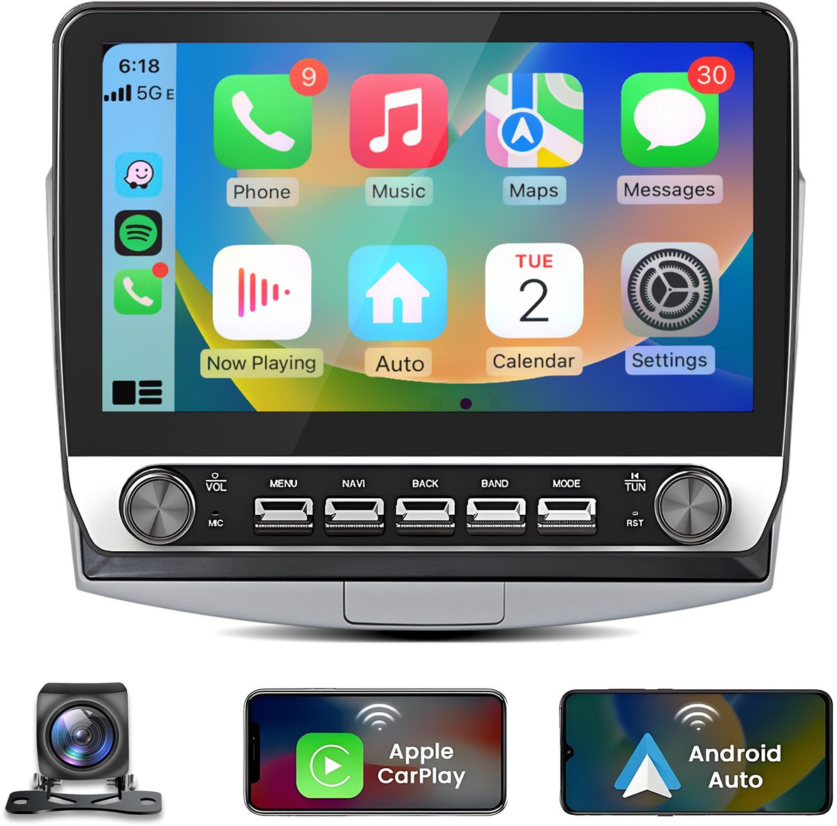 JUNSUN Autoradio - Geschikt voor Passat B7 2010-2015, - Android 15 - 10.1''- 2+64 GB - Draadloze Carplay & Android Auto - GPS Navi & SWC & BT & Wifi & KAM