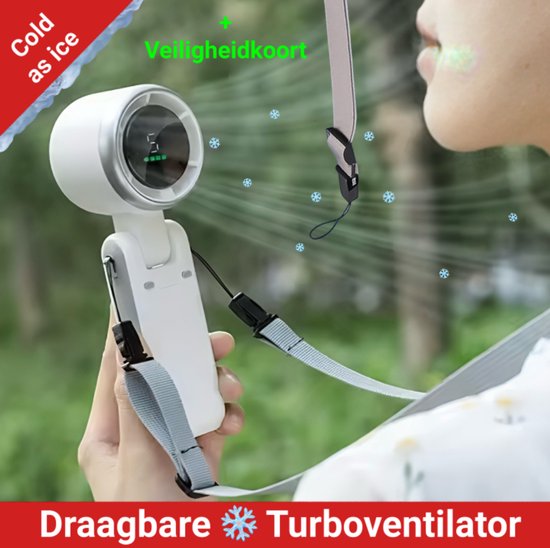 Handventilator Oplaadbaar 36000mAh USB-C Turbo Koeling 10m/s 13u Batterij Compact Lichtgewicht