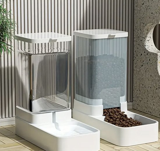 YIYILU Voederdispenser voor katten/levensmiddelen, 2-in-1, automatische voer- en waterdispenser voor kleine huisdieren