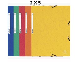 10 x Elastomap Exacompta - A4 - 3 kleppen - 355gr extra stevig - assorti