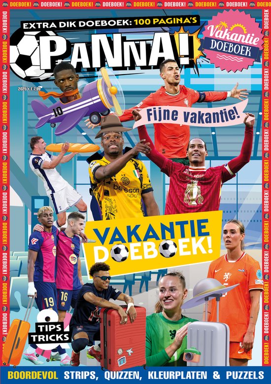 Foto: Panna vakantie doeboek 2025 magazine doeboek vol met voetbal reisspelletjes kinderboek