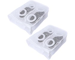 2 stuks schoenwaszakken - Alleen voor de wasmachine - Netstof schoenwaszak - Ophangbaar met rits - Geschikt voor het wassen van delicate kleding - Geschikt voor sportschoenen, ondergoed, sokken - Wit - 24.5 x 28 x 8 cm / 9,6 x 11 x 3,1 inch
