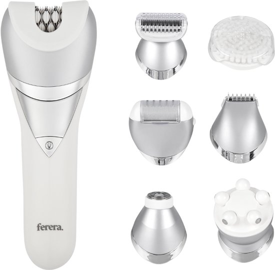 Ferera Ladyshave - 7 in 1 - Epileerapparaat Dames - 7 Opzetstukken - Epilator Vrouw - Bikinitrimmer - Nat en Droog - Oplaadbaar - Inclusief Oplaadkabel & Opbergtas