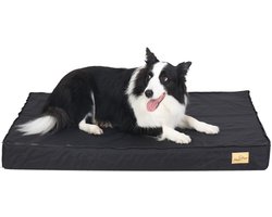 BingoPaw Orthopedisch hondenbed - 92x56x8 cm - Wasbaar, zacht hondenkussen - Hondenmat - Hondenmatras - Met afneembare hoes voor middelgrote honden - Grijs - L