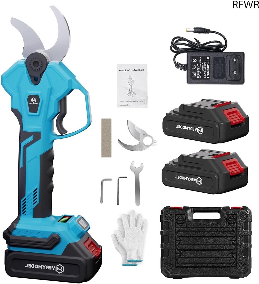 RFWR® Accu Snoeischaar 40 mm met Borstelloze Motor en Dubbel Inschakelmechanisme voor Tuin en Bomen