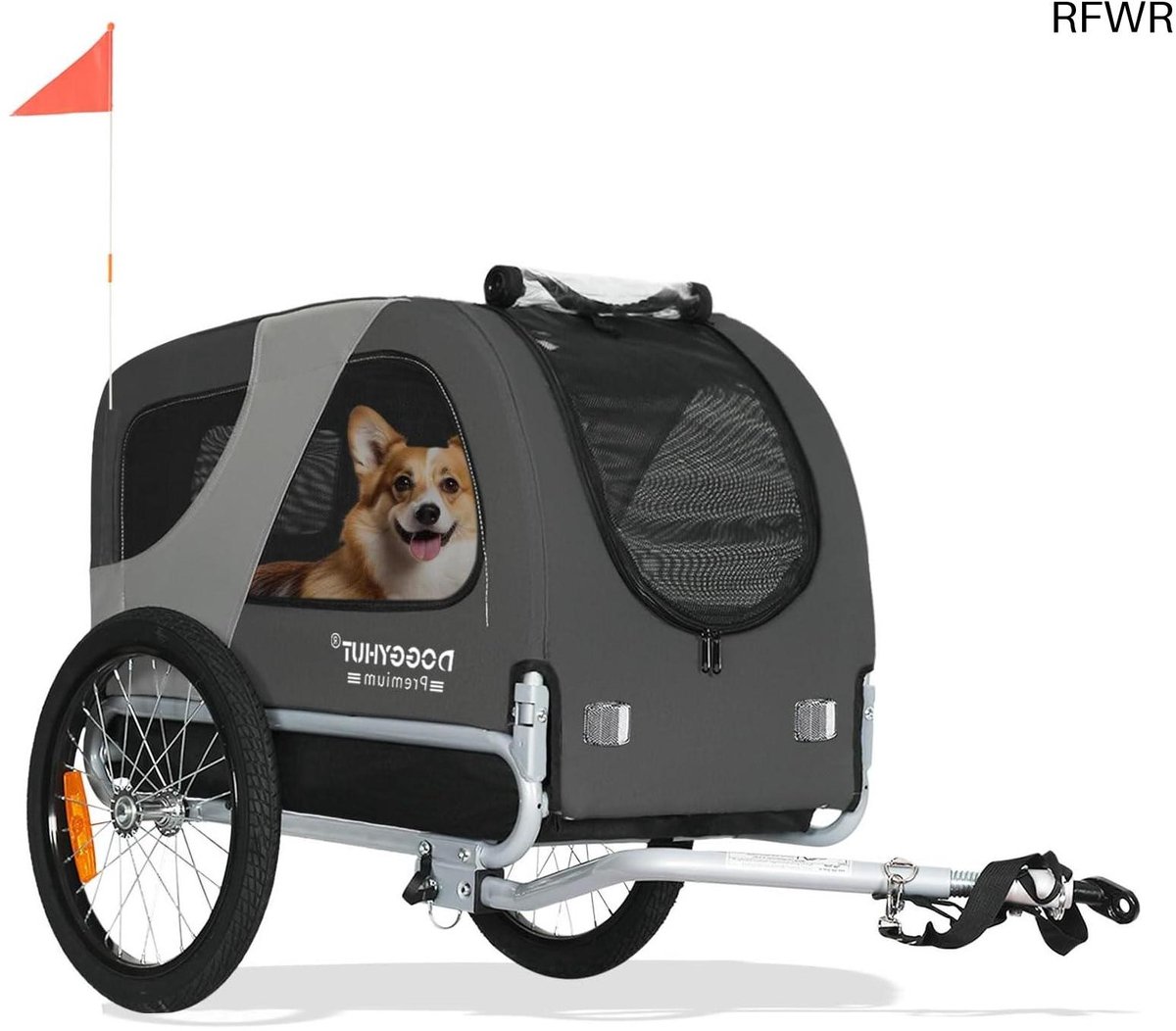 RFWR® Inklapbare fietskar voor honden tot 23 kg - Geschikt voor kleine en middelgrote honden