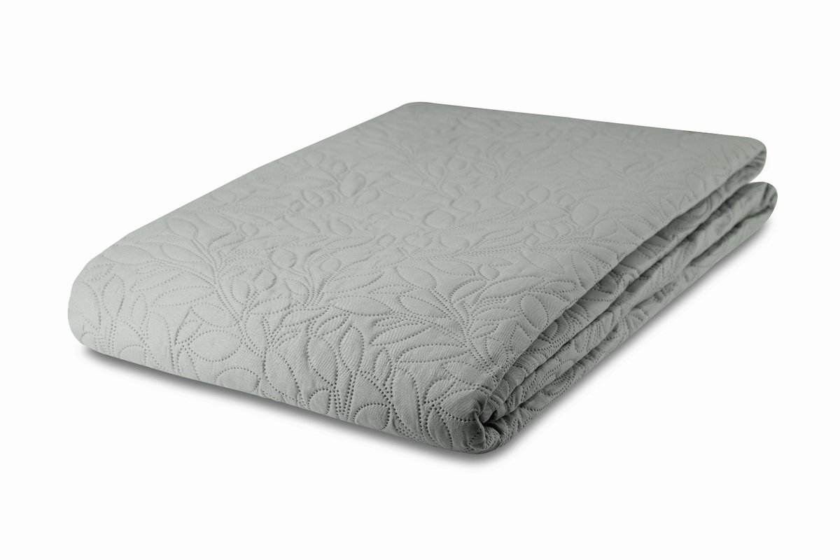 Zydante Home® Bedsprei Incl. 2 Hoezen -Zilver Flowers - 220x240 cm + 2 * 60x70 cm