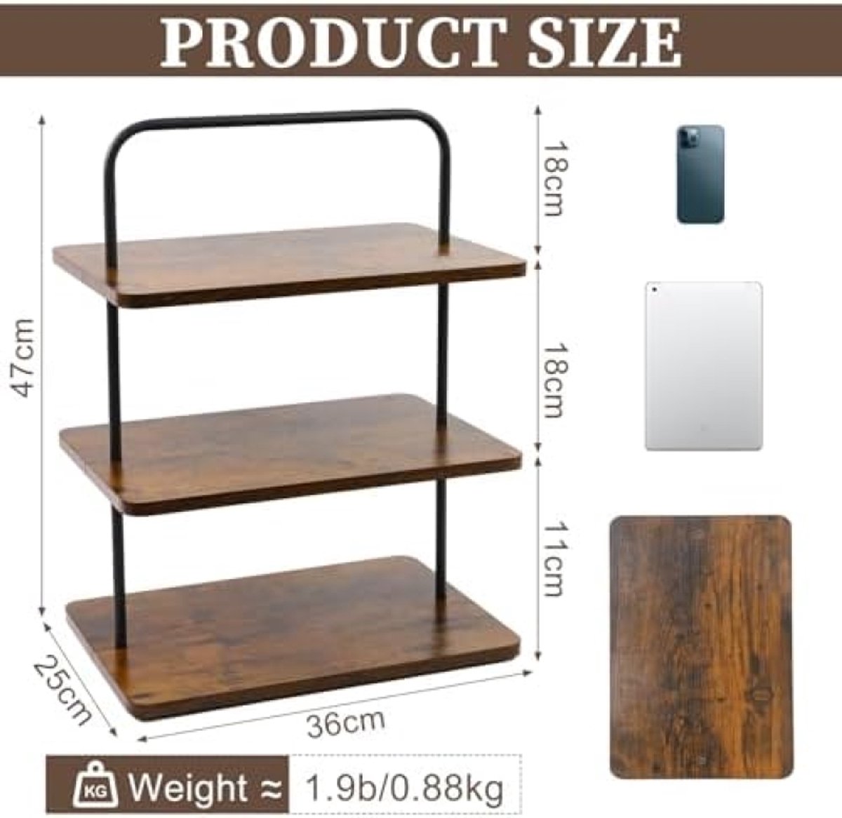 TFLPUO Holz Etagere, 44x42x17cm Etagere Groß 3 Etagen Buffet Ständer Klappbares Servierständer Cupcake Tortenständer für Muffin Snacks Serviergestell Kuchen
