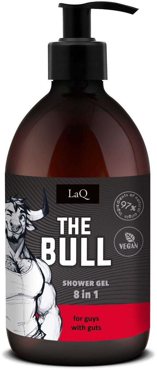 LaQ The Bull Shower Gel – Vegan Douchegel Mannen – Geur van Sex & Business – Natuurlijke Ingrediënten – 500ml