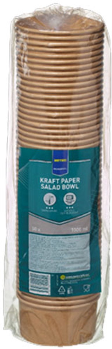 Karton Saladebak 1000ml 50 stuks