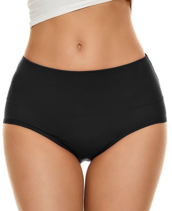 High Waist Menstruatie Slip - 4 Laags - Maat XL - Zwart - Menstruatie slip - Period Underwear - dames ondergoed - Incontinentie Ondergoed - Wasbaar - Herbruikbare Inlegkruisjes - Tampons - Maandverband - Incontinentiebroekjes - Menstruatiecup