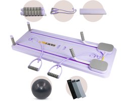 SOLVIK® Complete Pilates Set - 10-in-1 Pilates & Core Trainer - Inklapbaar Balansbord met Bal, Weerstandsbanden, Mat en Timer - Multifunctioneel Fitnessapparaat voor Thuis & Studio - Antislip & Duurzaam - Paars