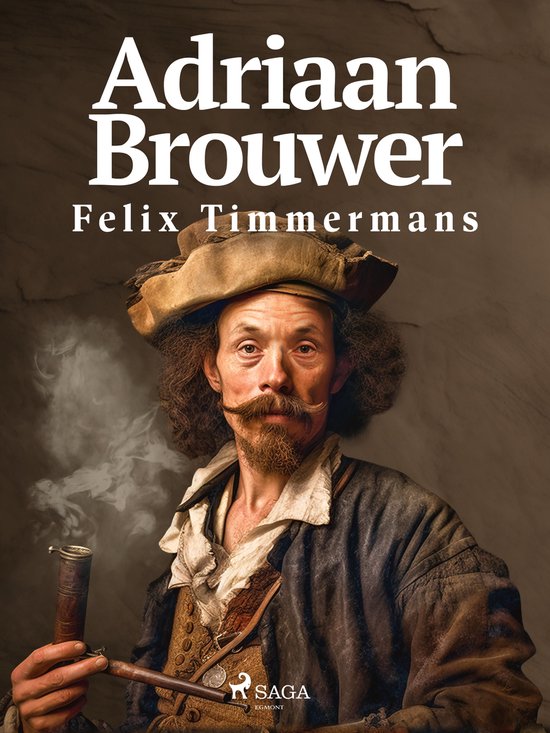 Boekcover 'Adriaan Brouwer' met een schilderij van een man met hoed, snor en pijp, rokend.