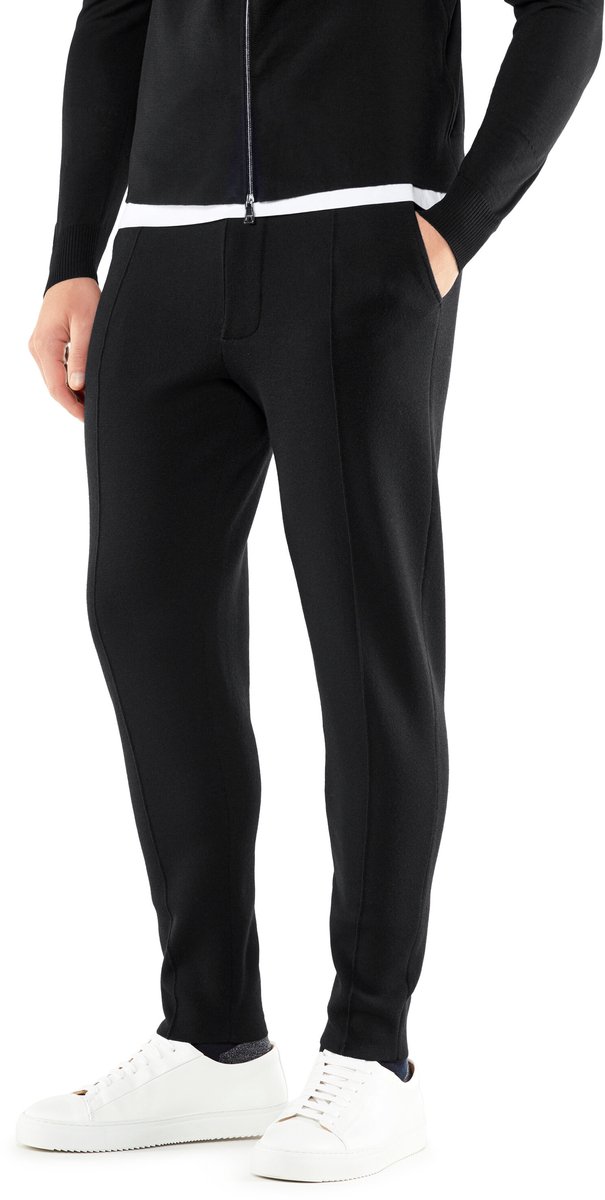 Herren Basic Trousers Knit comfortabel wol broek heren black - maat 3000