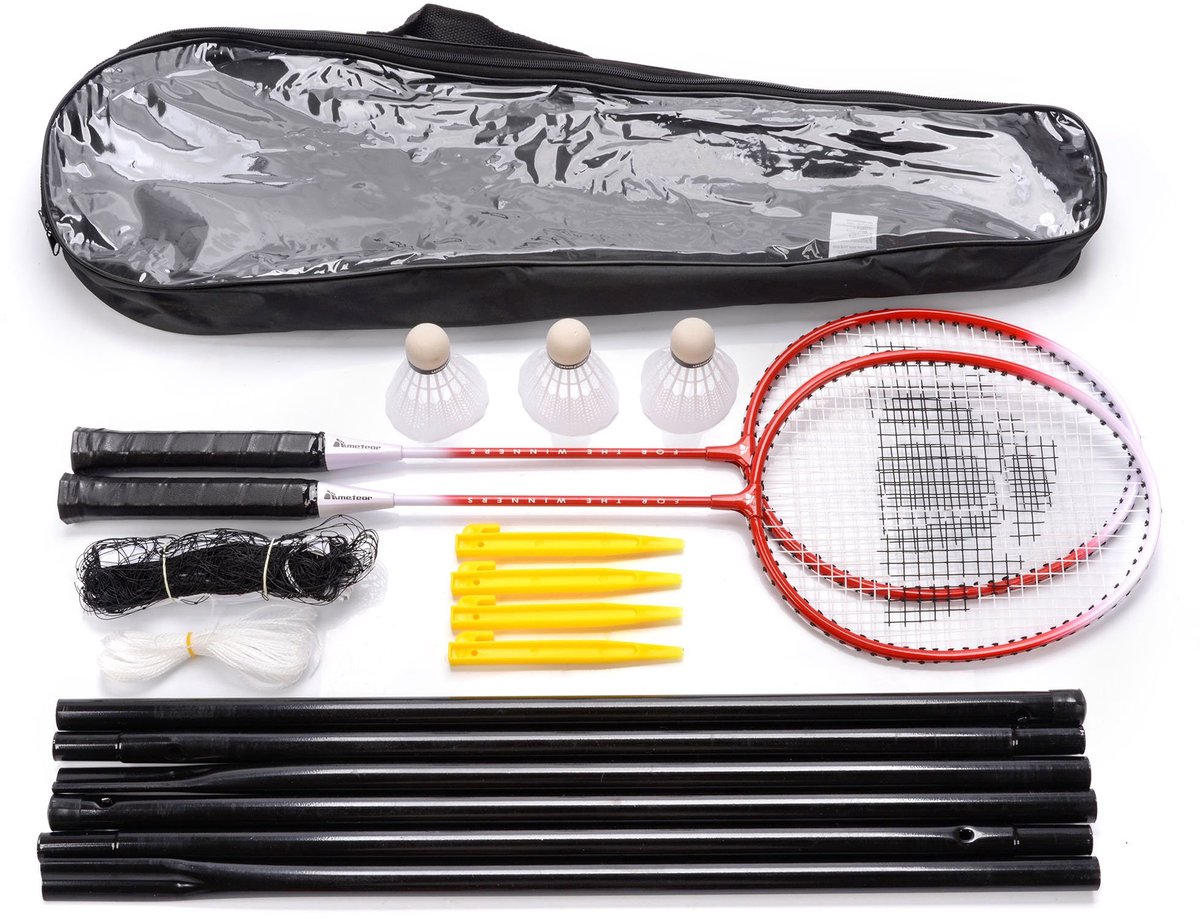 Meteor Motion 2 - Badmintonset - Inclusief rackets, shuttlecocks en tas