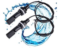2 stuks Waterpeilsensor, Vlotterschakelaar, Vloeistofniveauschakelaar, Horizontale Pompregelaar voor Aquaria, Vissen - Hoogwaardig PP-materiaal, Corrosiebestendig, Eenvoudig te Bedienen