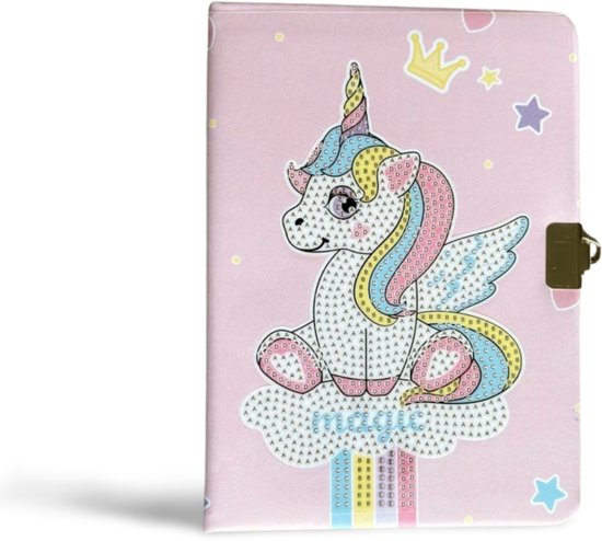 F4B Diamond Painting Notitieboek Eenhoorn Magie - Ronde Steentjes - DIY