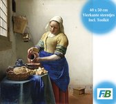 F4B Diamond Painting Het Melkmeisje – 40x50 cm – Vierkante Steentjes