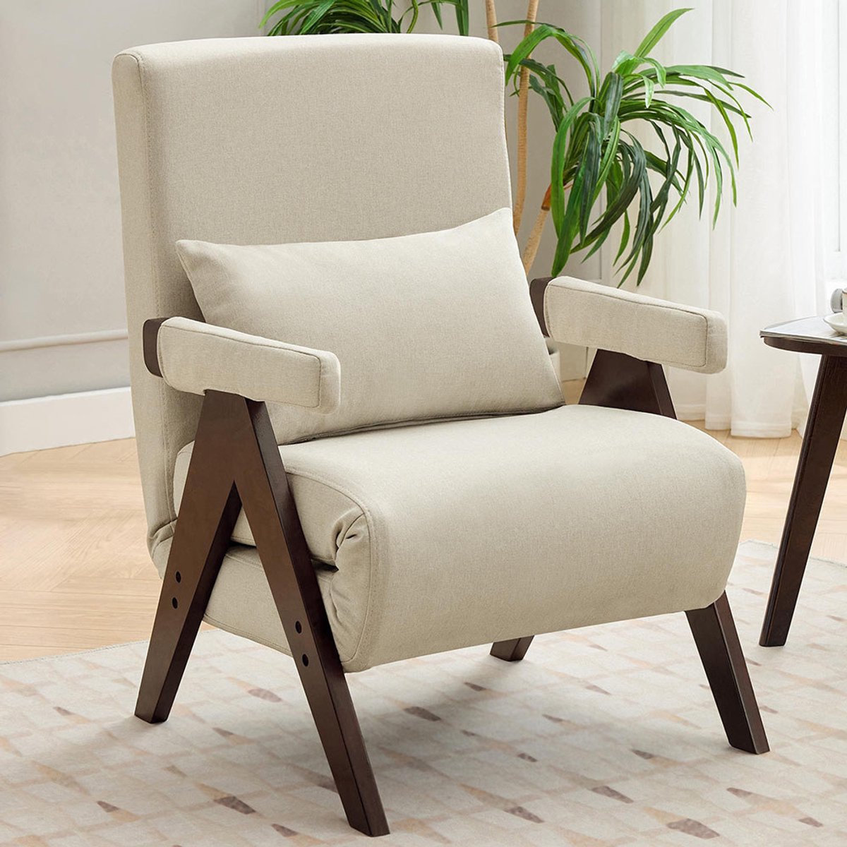 Pugsdrly Modern design: 3-in-1 slaapfauteuil met slaapfunctie, slaapbank, opvouwbare fauteuil met kussen, gestoffeerde stoel, loungestoel, eenpersoonsbed, geschikt voor de woonkamer, slaapkamer, kantoor, appartement, enz.