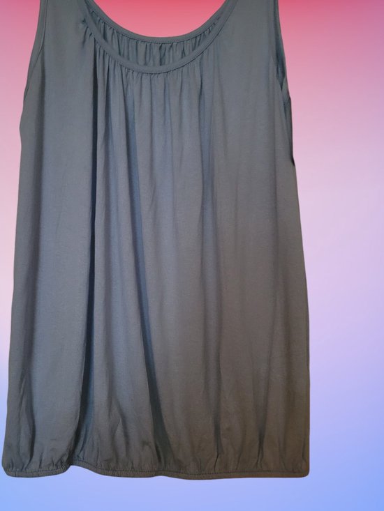 Dames top mouwloos licht blauw One size 38 t/m 44