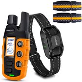 Collier anti-aboiement Sompets® avec télécommande - Collier de dressage 3 en 1 - Pour petits et grands Chiens - Dispositif anti-aboiement - Respectueux des animaux et sans choc - Incl. E-book et 2 Colliers Extra - Oranje