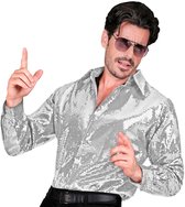 Chemise À Paillettes Homme Argent | XXL