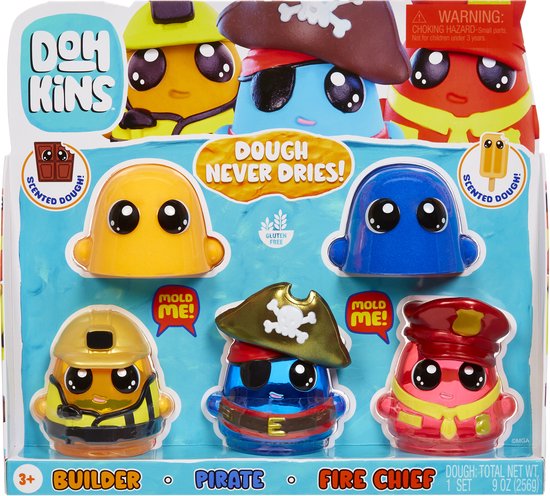 DohKins Heldenpakket met Bouwvakker, Piraat, Brandweercommandant