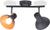 vidaXL Plafonnier pour 2 poires E27 noir et or