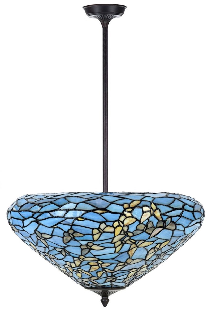 Coloured by Art Tiffany up-light Hanglamp Fly Away - Art Deco Trade Lichtblauw